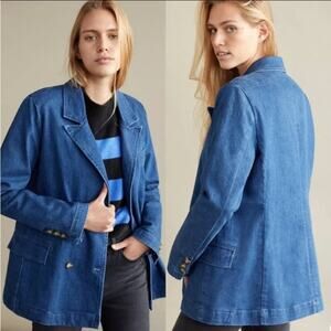 Anthropologie Pilcro & the Letterpress Double-Breasted Denim Jacket